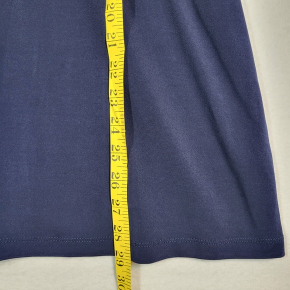 Susan Graver Modern Essentials Liquid Knit Bateau Neck Top 3X Navy Short Sleeve - Picture 9 of 10